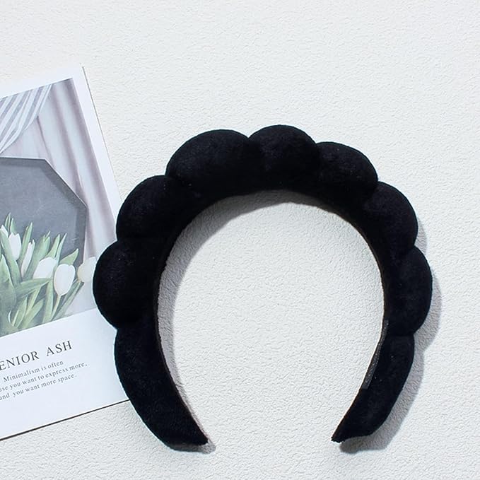 Spa Headbands for Washing Face Soft Puffy Bubble Headbands Wristband for Women - Image 4