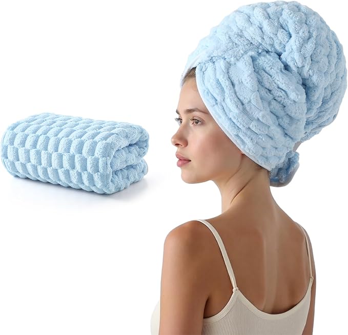 REDKISS Blue Microfiber Hair Towels by REDKISSOnline