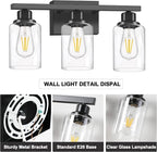 3-Light Bathroom Light Fixtures, Modern Bathroom Wall Lights Over Mirror - Image 7