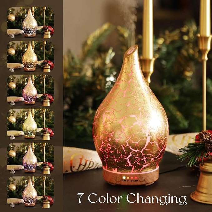 Porseme Essential Oil Diffuser Glass Aromatherapy Ultrasonic Humidifier - Image 2