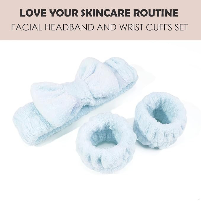 Ayesha Blue Spa Headband and Wristband Set - Image 3