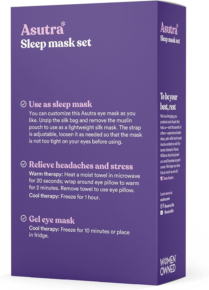 ASUTRA Silk Eye Pillow for Sleep, Champagne - Image 8