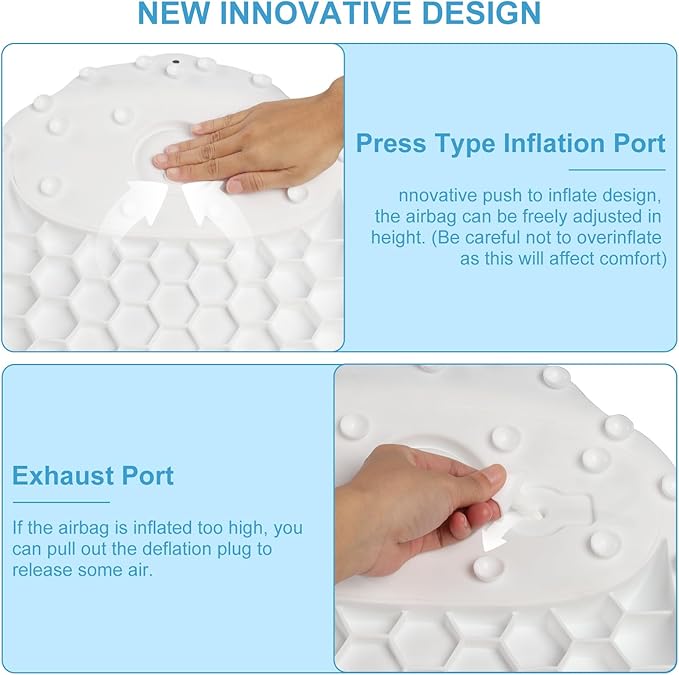 Soft Silicone Bath Pillow, Adjustable Airbag Ergonomic Neck Support Design - Image 5