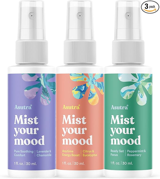 Asutra Multi-Use Natural Aromatherapy Essential Oil Room Spray, Calming Linen & by ASUTRAASUWD