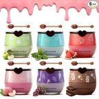 6PCS Bee Lip Balm Honey Pot Set, Moisturizing Propolis Mask, Hydrating by Charm+Kiss