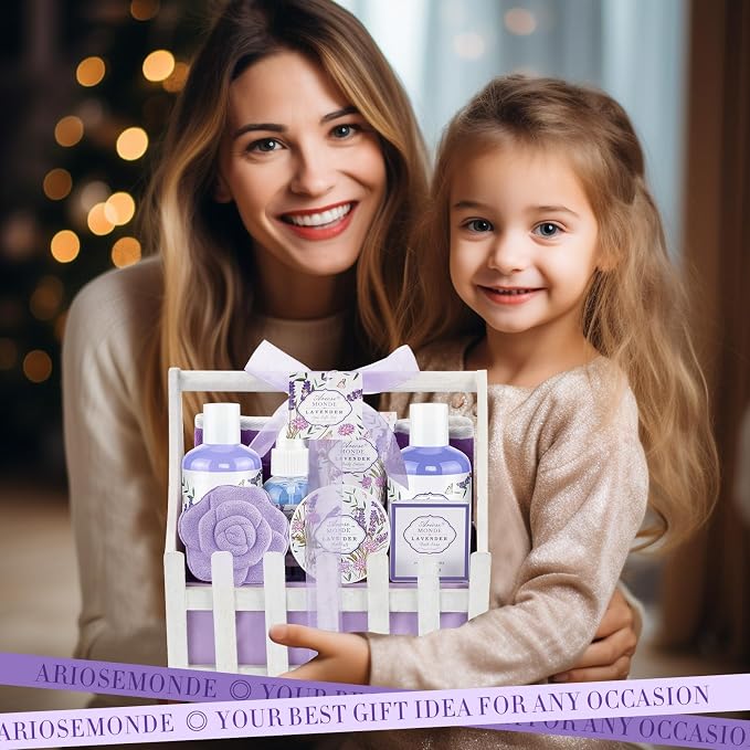 Gift Baskets for Women, Lavender Gift Sets for Women Self Care Spa Gift Basket - Image 8