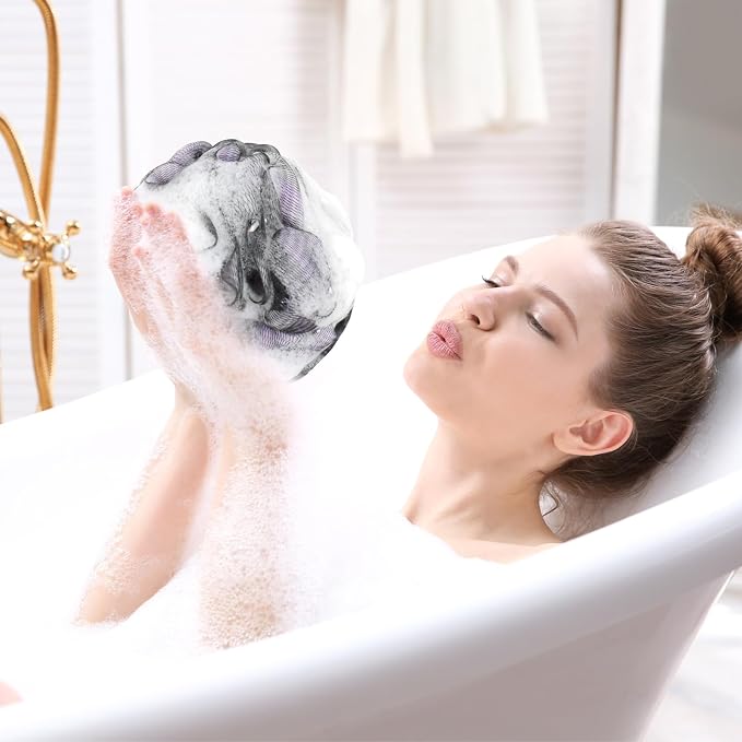 BCKENEY Bath Loofah Shower Sponge Body Back Scrubber Soft Mesh Shower Puffs - Image 5