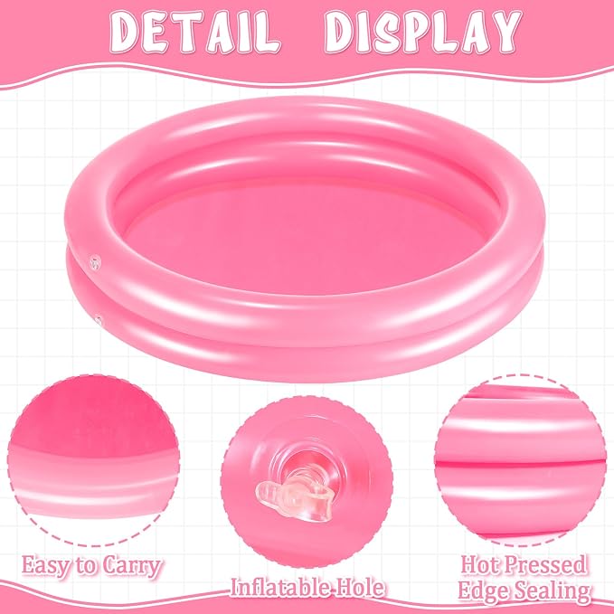 2 Pack Pink Inflatable Pool Foot Bath Basin, Swimming Pool Clean Feet, Foot - Image 7