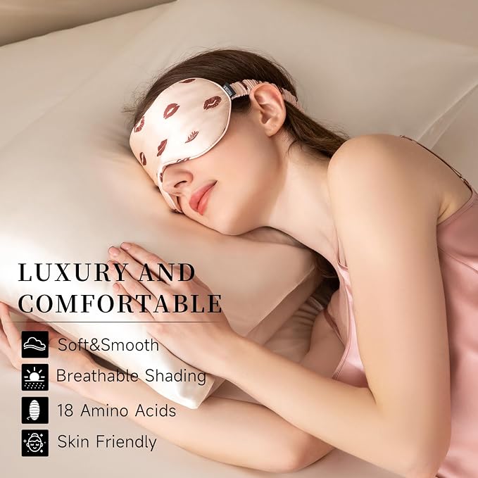 THXSILK Sleep Mask 100% 19 Momme Pure Mulberry Silk Super Smooth Cooling - Image 4