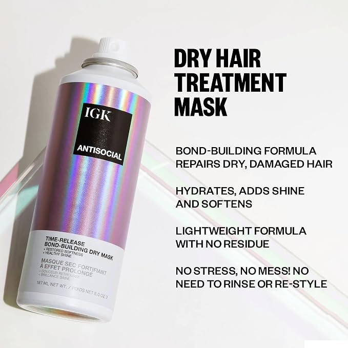 IGK Antisocial Bond-Building Dry Hair Mask, overnight dry hair mask - Image 2