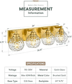 Bathroom Light Fixtures Over Mirror, 4-Light Modern Sconces Wall Lighting - Image 3