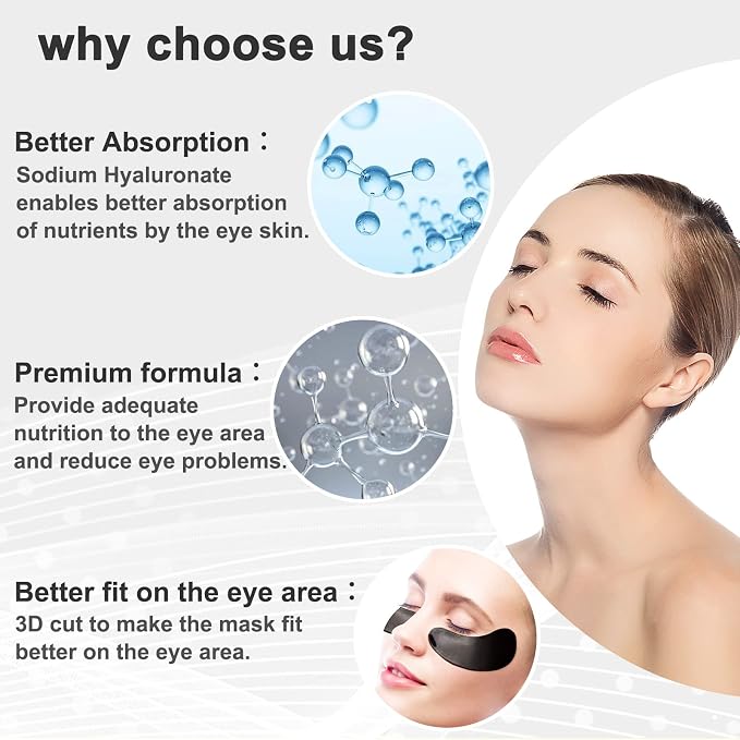 Permotary 30 Pairs Gel Collagen Eye Pads, Crystal Collagen Under Eye Mask - Image 6