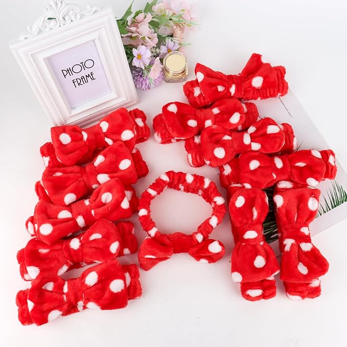 Casoty 12 Pcs Headbands for Makeup, Spa Gifts for Women, Soft Coral Fleece - Image 5