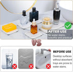 4PCS Stone Drying Trays for Bathroom Sink, Water Absorbing Stone Tray, Water - Image 5