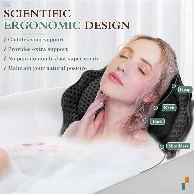 Bath Pillow RUVINCE Ergonomic Luxury Bathtub Pillow - Image 2