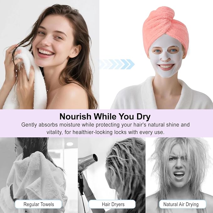 Microfiber Hair Drying Towel Wrap - Image 6