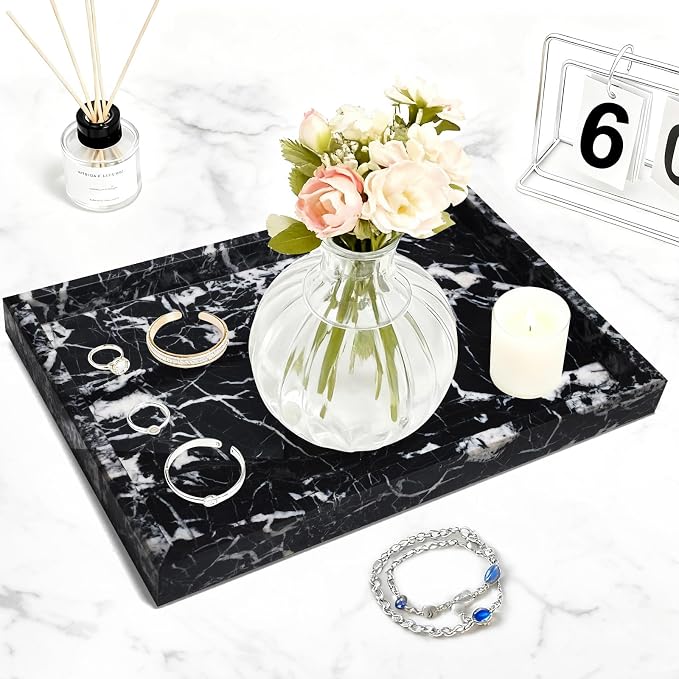 Pure Natural Marble Tray for Bathroom, Sink. Cosmetics, toiletries, etc. can be - Image 4