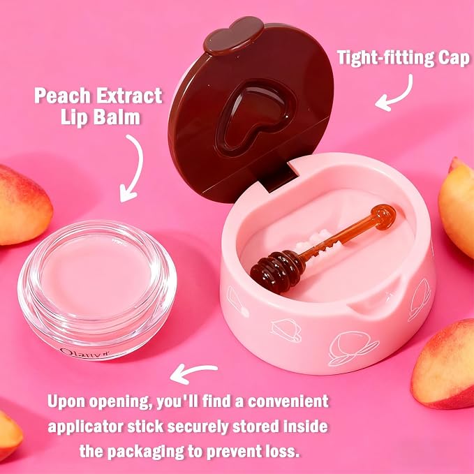 6Pcs Bee Lip Balm Honey Pot, Strawberry, Watermelon, Apple Lime, Honey Lip Balm - Image 4