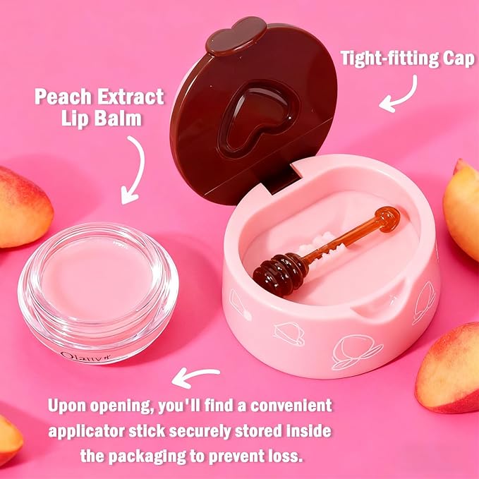 8Pcs Bee Lip Balm Honey Pot, Lip Mask Skincare, Strawberry, Watermelon - Image 6
