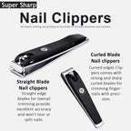 HANTEKAS Manicure Pedicure Set 8pcs Stainless Steel Nail Clippers Kit - Image 5