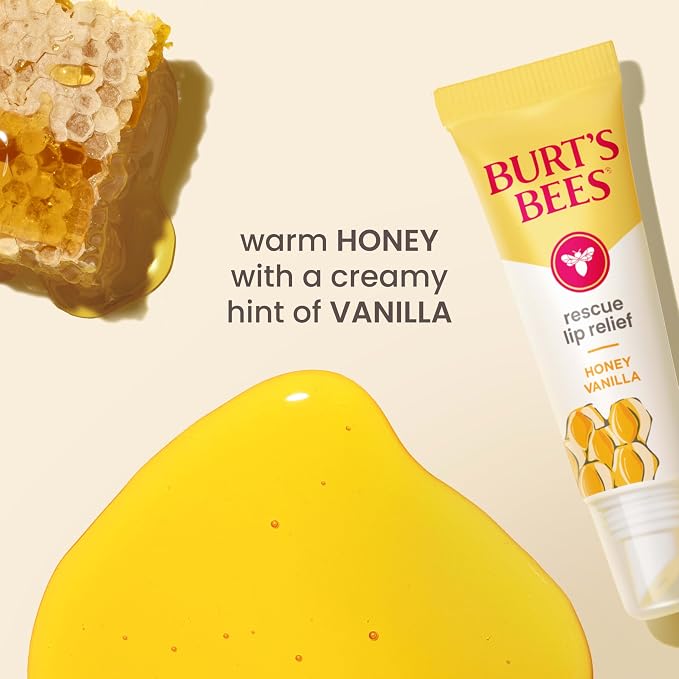 Burt's Bees Rescue Lip Relief, Honey Vanilla, Hydrating Lip Balm - Image 7