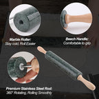 Koville Indian Natural Marble Rolling Pin, Non-Stick Polished Dough Roller - Image 5
