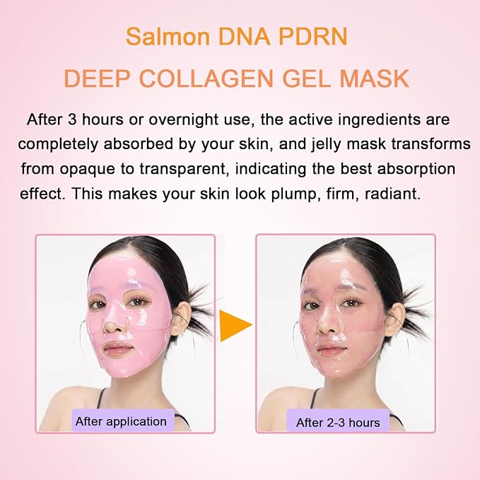 Salmon DNA PDRN Collagen Jelly Gel Mask, Overnight Face Mask, Hydrogel Mask - Image 3