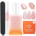 Modelones Nail Strengthener Kits Grey Pink Nail Polish Remover Pads Cuticle Oil by MODELONES