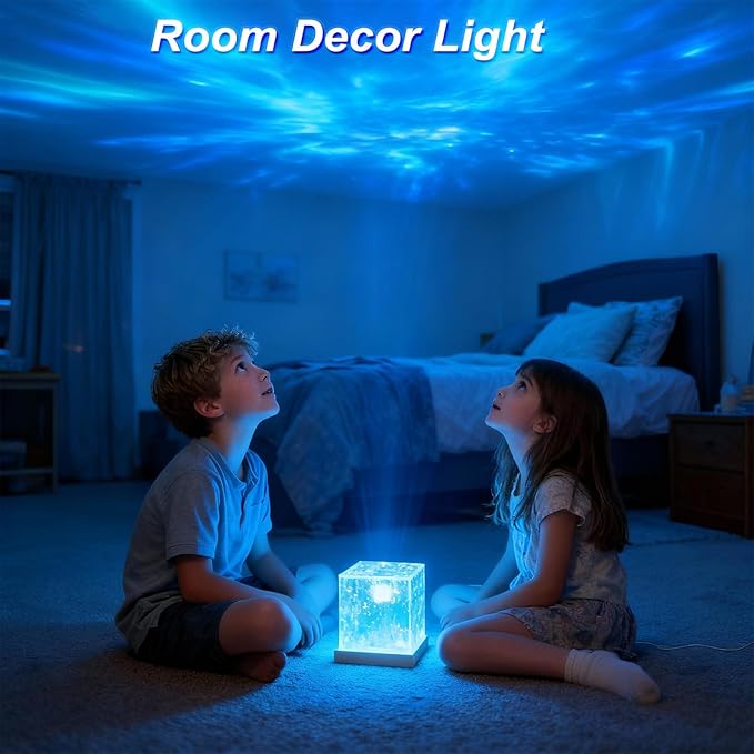 Ocean Wave Projector Light, 16-Color Changing Luminorthe Cube Lamp - Image 6