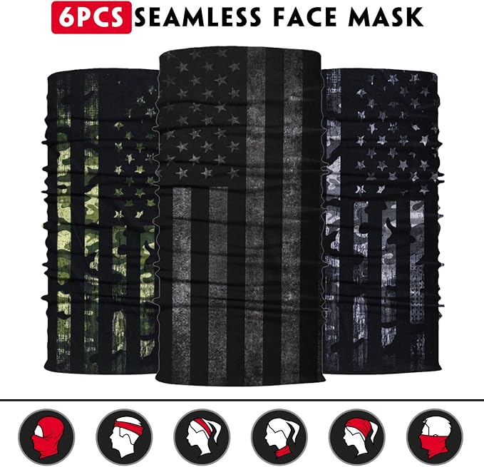 Venswell Neck Gaiter Face Mask Men Women, Seamless Bandana Rave Face Cover - Image 4