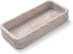 Rattan Bathroom Vanity Trays Toilet Tank Baskets Long Narrow Hand Towel Storage - Image 3