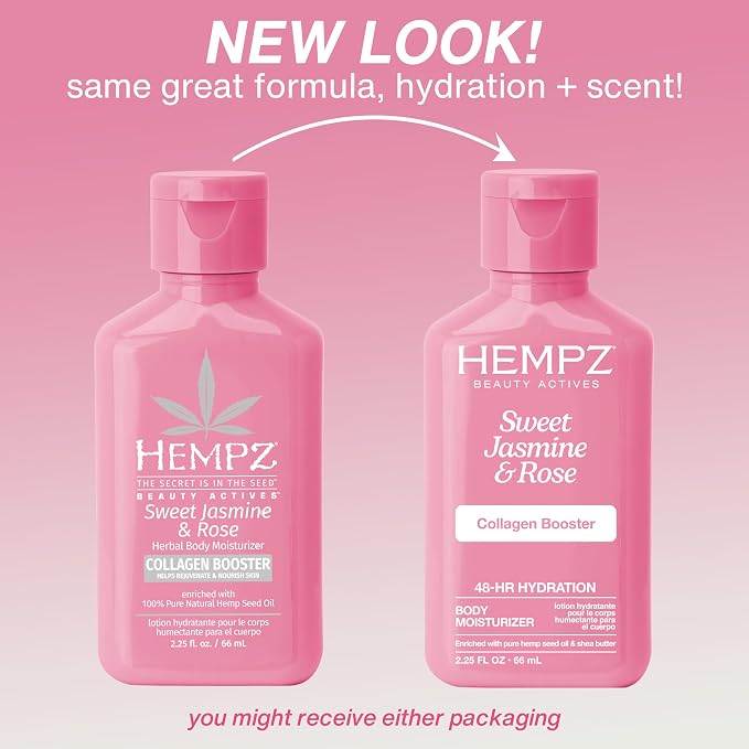 Hempz Mini Collagen-Infused Jasmine & Rose Body Moisturizer, 2.25 oz - Image 3