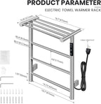 Towel Warmer Wall Mounted with 3 Electric Stainless Steel Heated Bars, Hot - Image 4