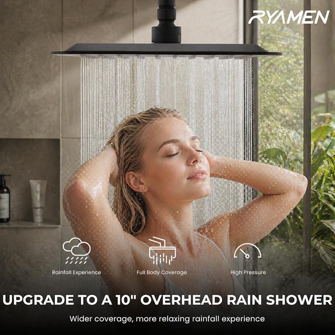 Ryamen Upgraded Dual Shower Heads Combo, 10 inch Filtered Shower Head - Image 3