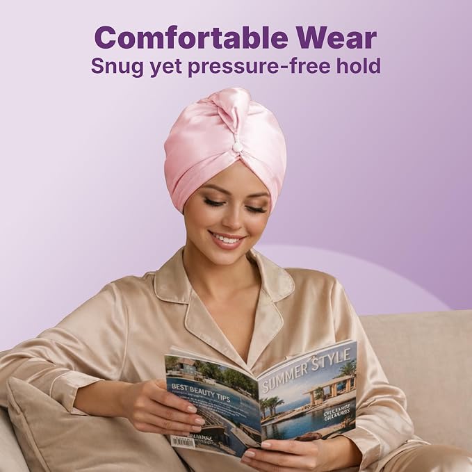 Goody Reversible Satin & Microfiber Turban, Day to Night Styling, Dual-Sided - Image 5