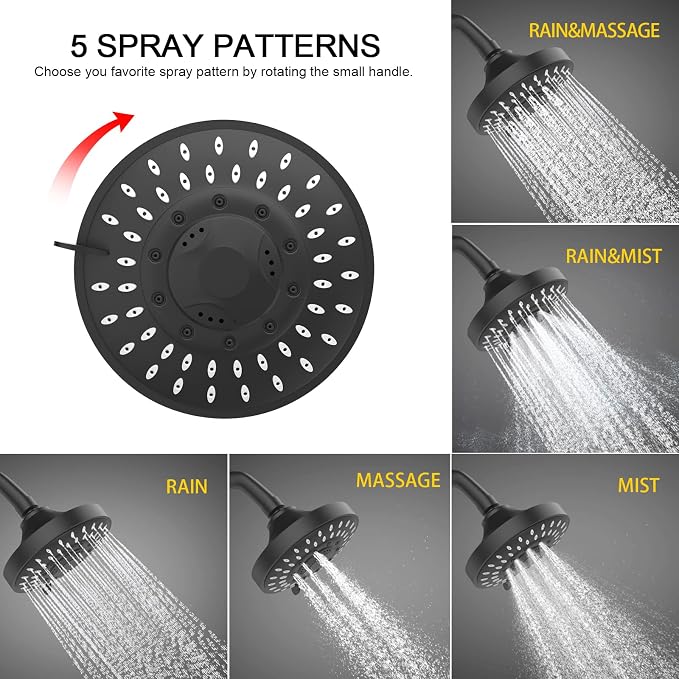 FEELSO Shower Head and 15 Stage Shower Filter Combo, High Pressure 5 Spray - Image 4