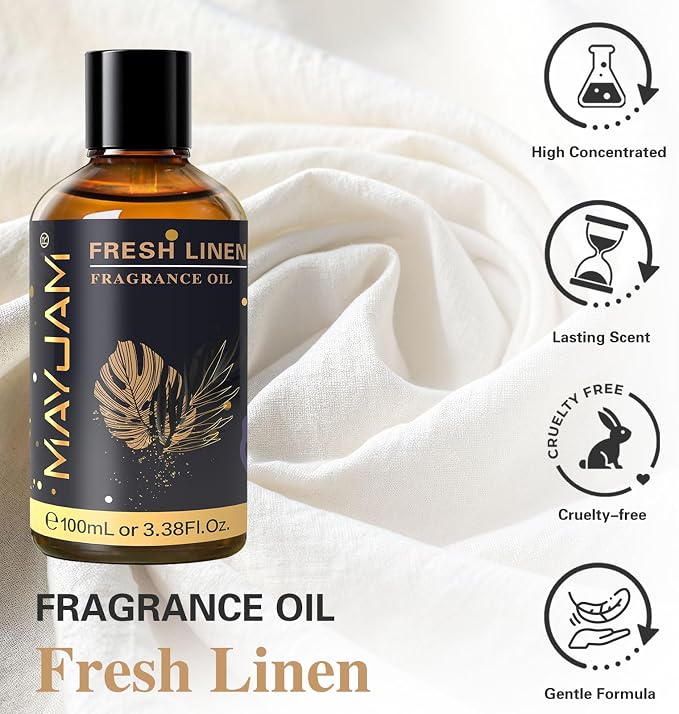MAYJAM 100ML/3.38FL.OZ Fresh Linen Fragrance Oils - Image 2