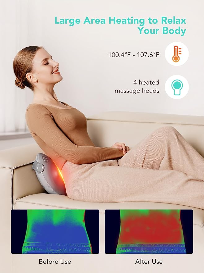 SKG Shiatsu Back Massager for Pain Relief Deep Tissue - Image 5