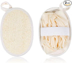 Jeffdad 2Pcs Natural Loofah Sponge, Premium Exfoliating Body Scrubber by Jeffdad