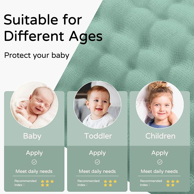 Yoofoss Hooded Baby Towels for Newborn 2 Pack 100% Muslin Organic Cotton Baby - Image 5