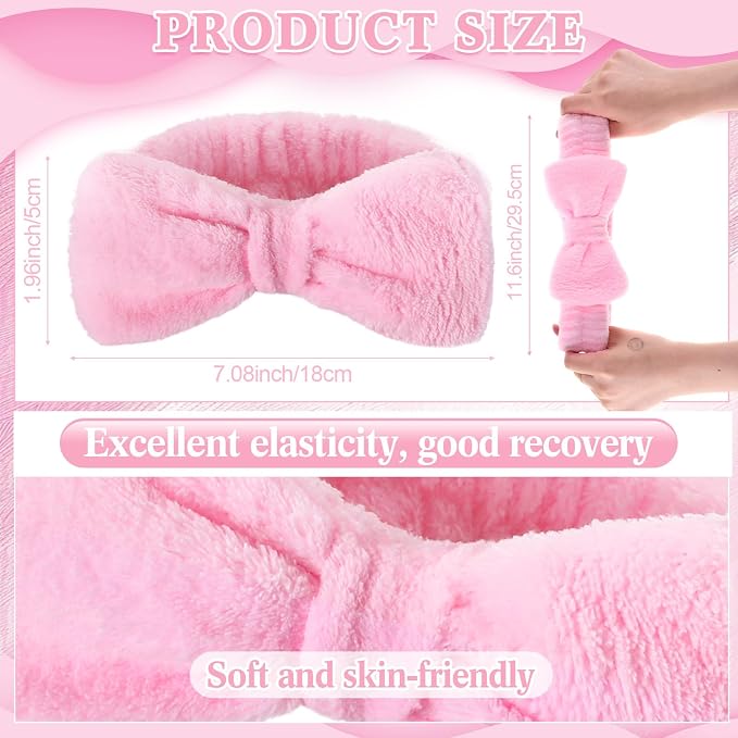 25 Pcs Pink Spa Headband Bulk Pink Makeup Headbands - Image 2