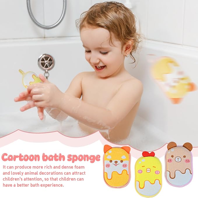 Baby and Kids Bath Loofah Sponge, Soft and Absorbent Toddler Exfoliating Body - Image 3