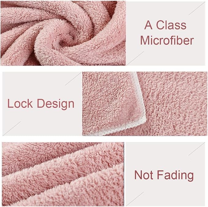Jseng 2PC Microfiber Hair Drying Caps, Extrame Soft & Ultra Absorbent, Fast - Image 4