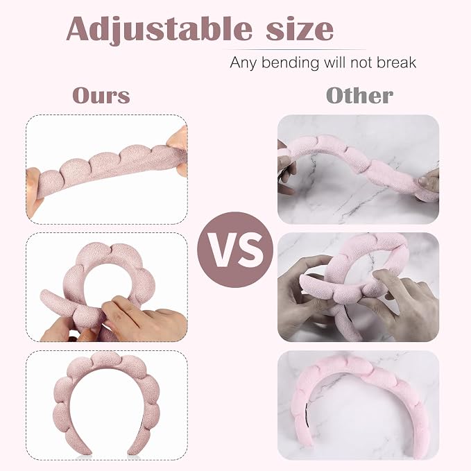 Ztomine Spa Headbands for Washing Face or Facial, Terry Cloth Headband Wash - Image 4