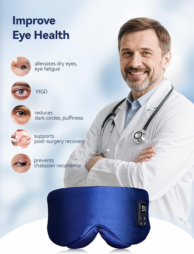 Heated Eye Mask for Dry Eyes, Silk Sleep Mask - Image 2
