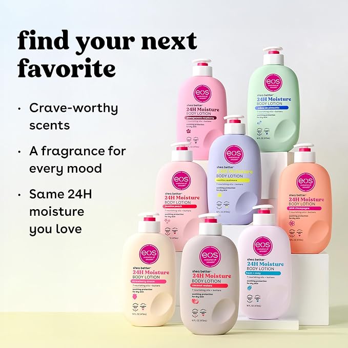 eos Shea Better Body Lotion Strawberry Dream, 24-Hour Moisture Skin Care - Image 9