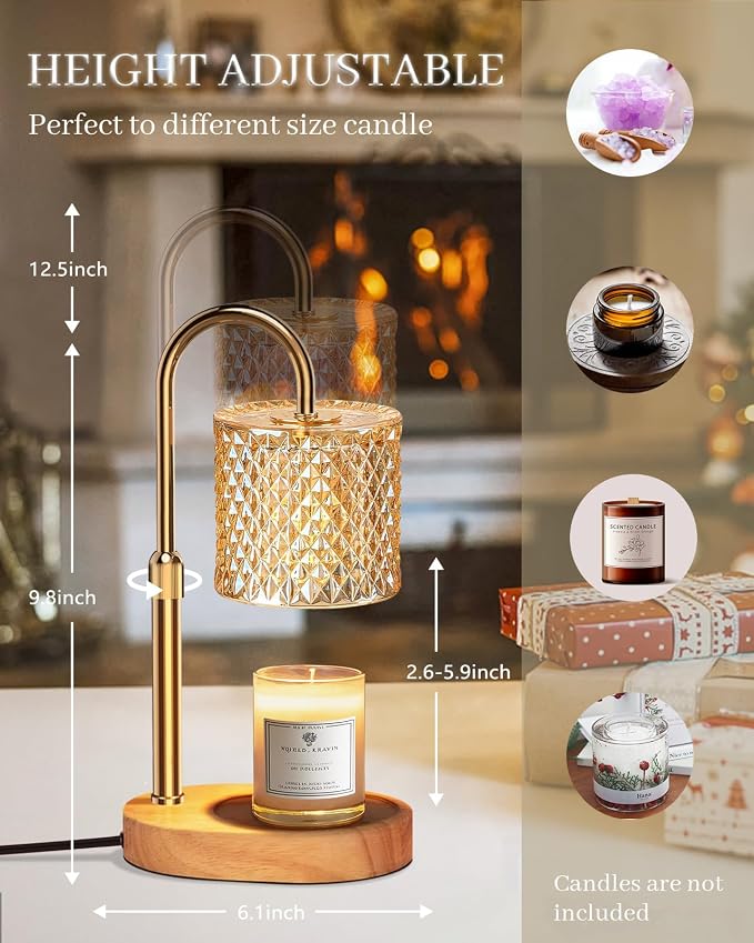 Candle Warmer Lamp with Timer Dimmer Adjustable Height - Image 4