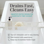 KidCo Bath Toy Organizer Storage Basket, 3 Compartment Horizontal Large - Image 4