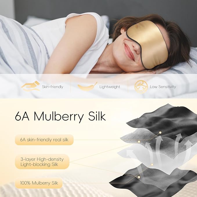 TOPOINT Silk Sleep Mask Light Blocking, 3-in-1 Cooling Heated Eye Mask - Image 3