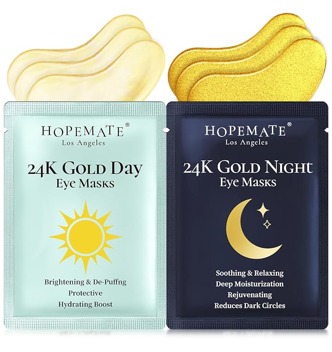 Under Eye Patches for Puffy Eyes, Dark Circles, Wrinkles & Eye Bags-Day & Night by HOPEMATE